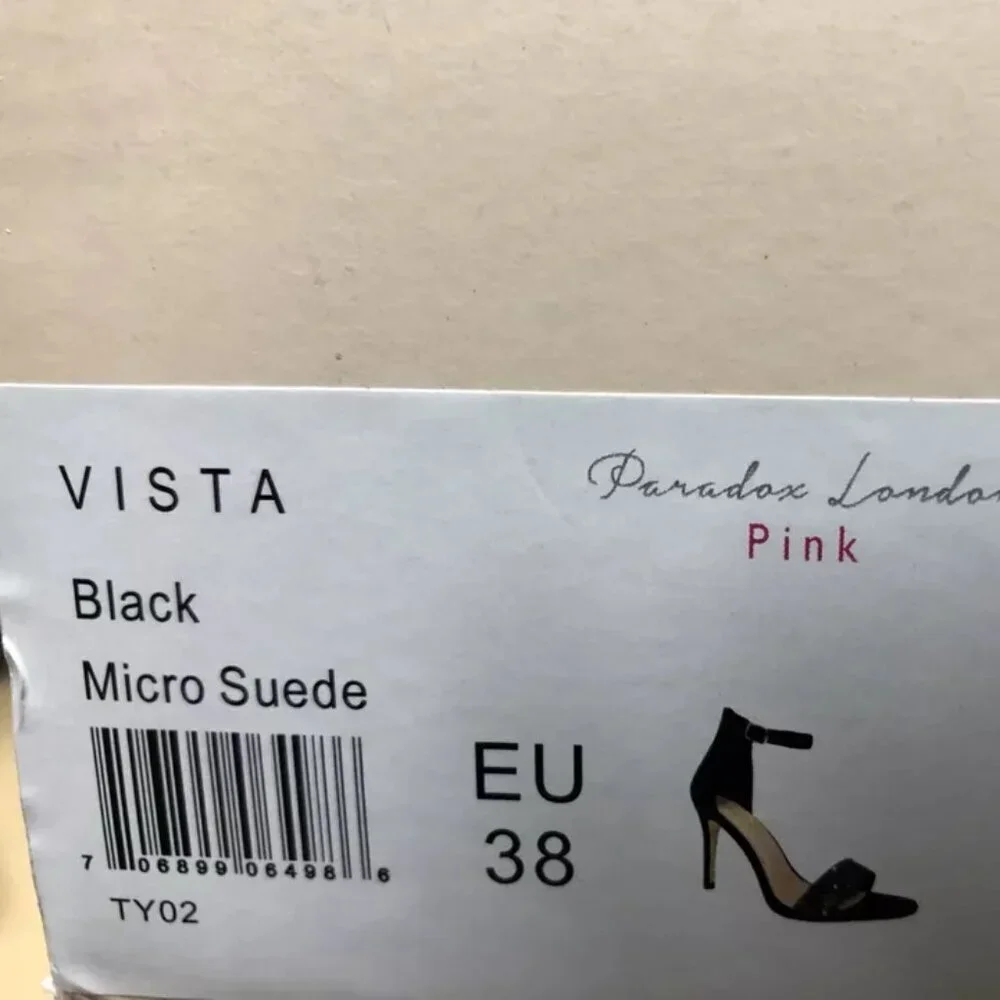 Paradox London Pink Vista Womens High Heel Pumps Black 38eu 7.5 M